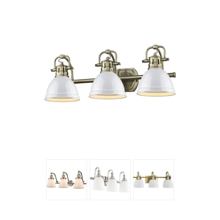 Golden Lighting Yep Duncan 3-Light Aged Brass Vanity Sconce