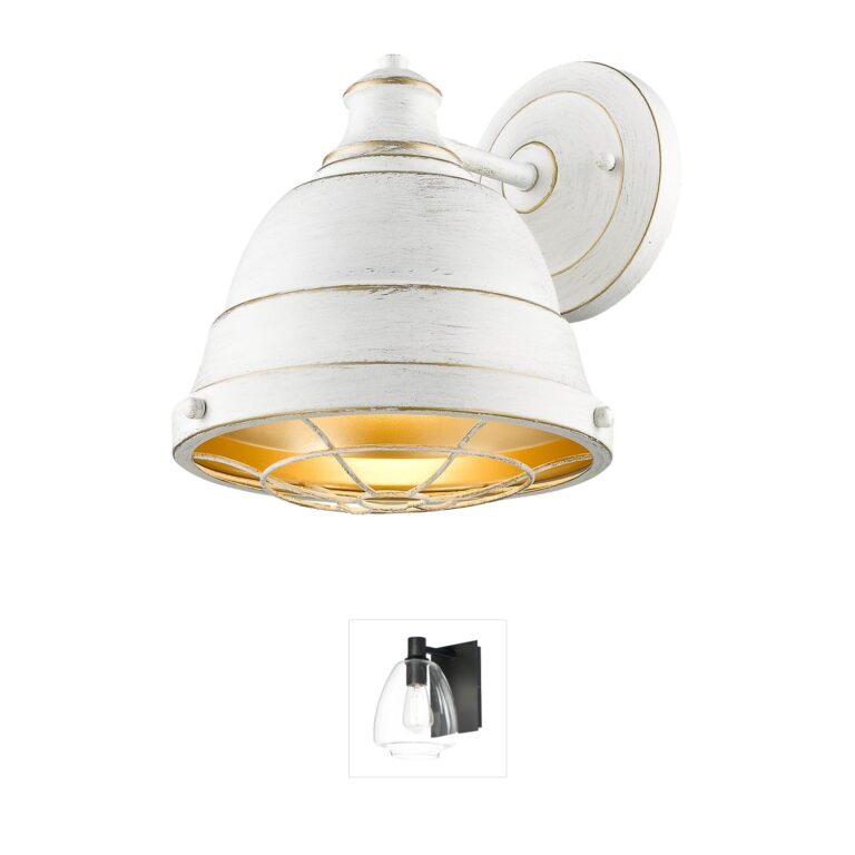 Golden Lighting Bartlett French White Steel Bell Wall Sconce