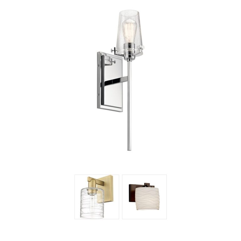 Kichler Alton 1-Light Chrome Wall Sconce with Clear Seeded Glass