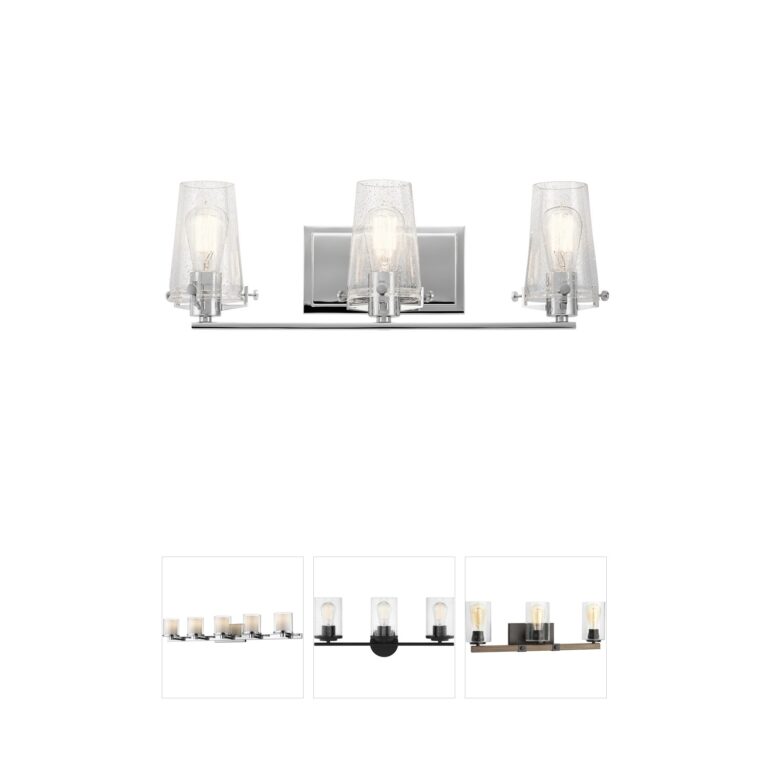 Kichler Alton 3-Light Chrome Steel Vanity with Clear Seeded Glass