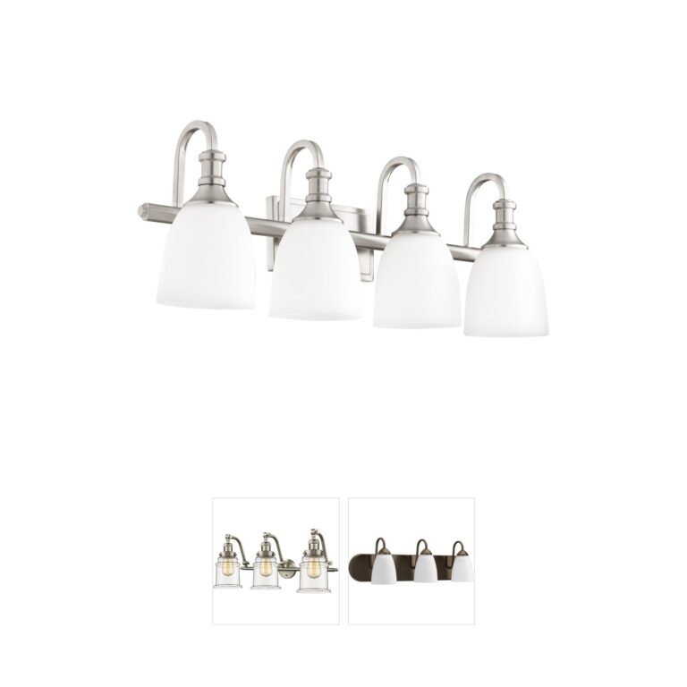 Quorum Richmond 4-Light Satin Nickel Vanity Light with Satin Opal Glass