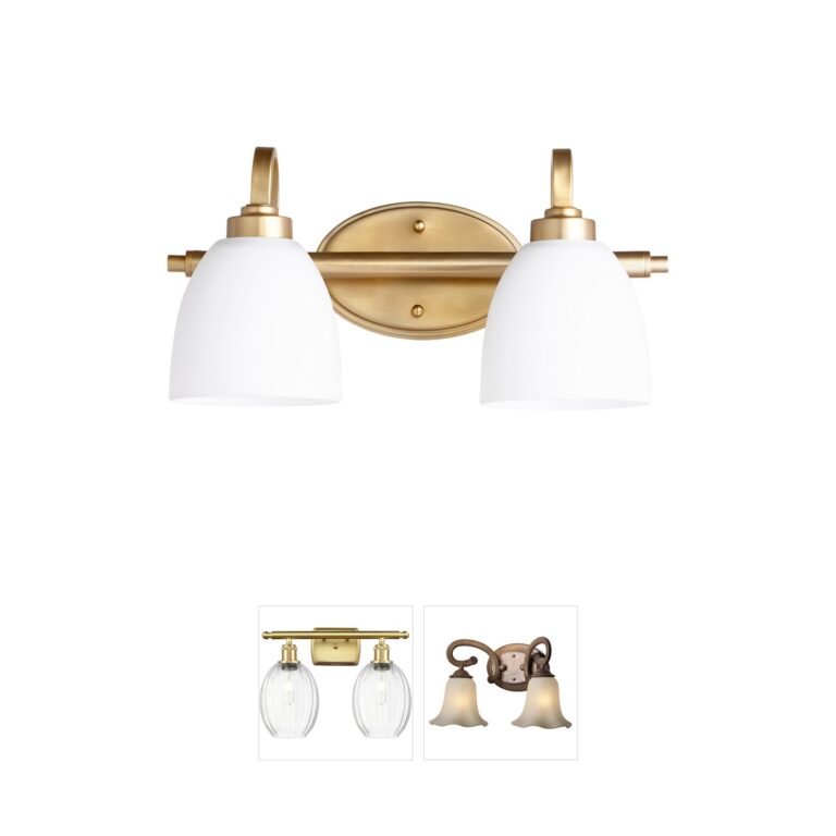 Quorum Reyes Aged Brass 2-Light Vanity with Satin Opal Glass