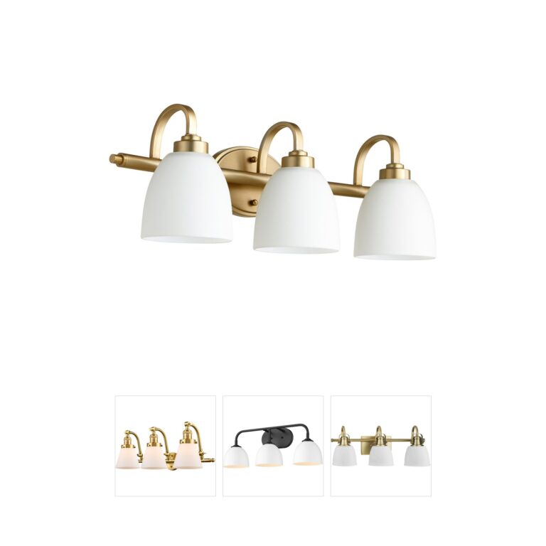 Quorum Reyes Aged Brass 3-Light Vanity Light