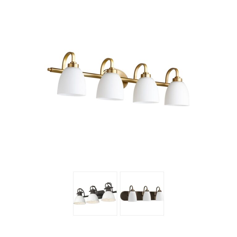 Quorum Reyes Aged Brass 4-Light Vanity Light