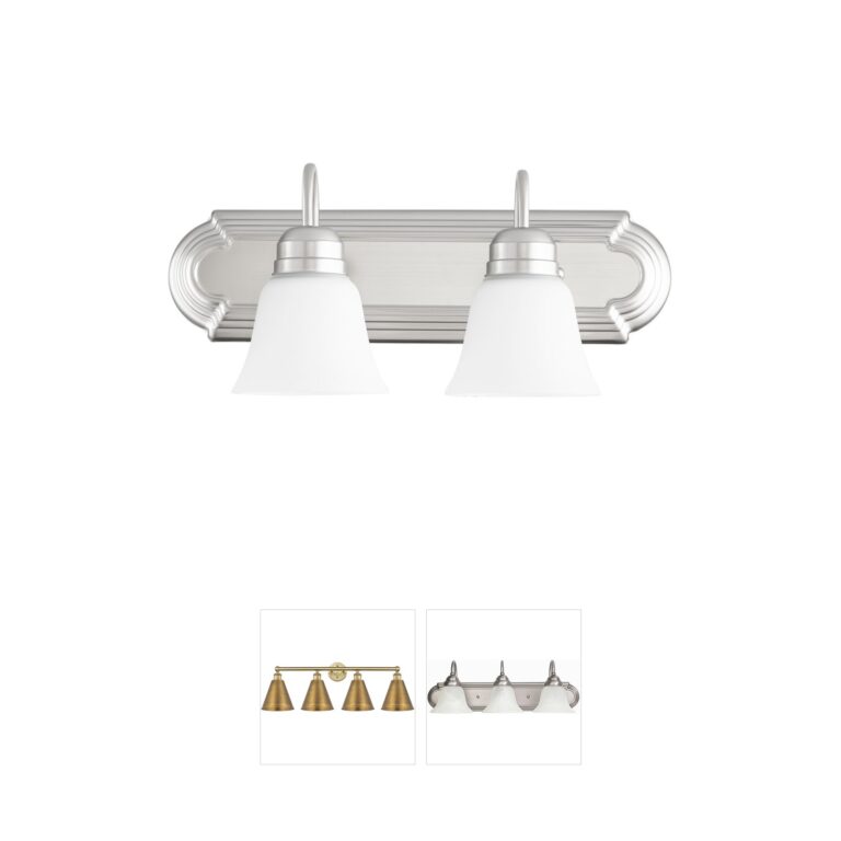 Quorum International Fort Worth 2-Light Satin Nickel Vanity Sconce with Satin Opal Glass