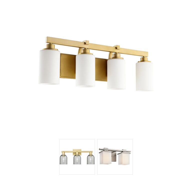 Quorum Lancaster Aged Brass Vanity Light