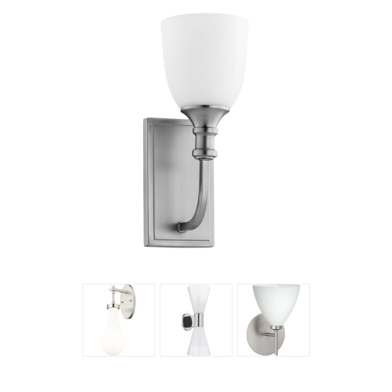 Quorum International Richmond 1-Light Satin Nickel Wall Sconce with Satin Opal Glass