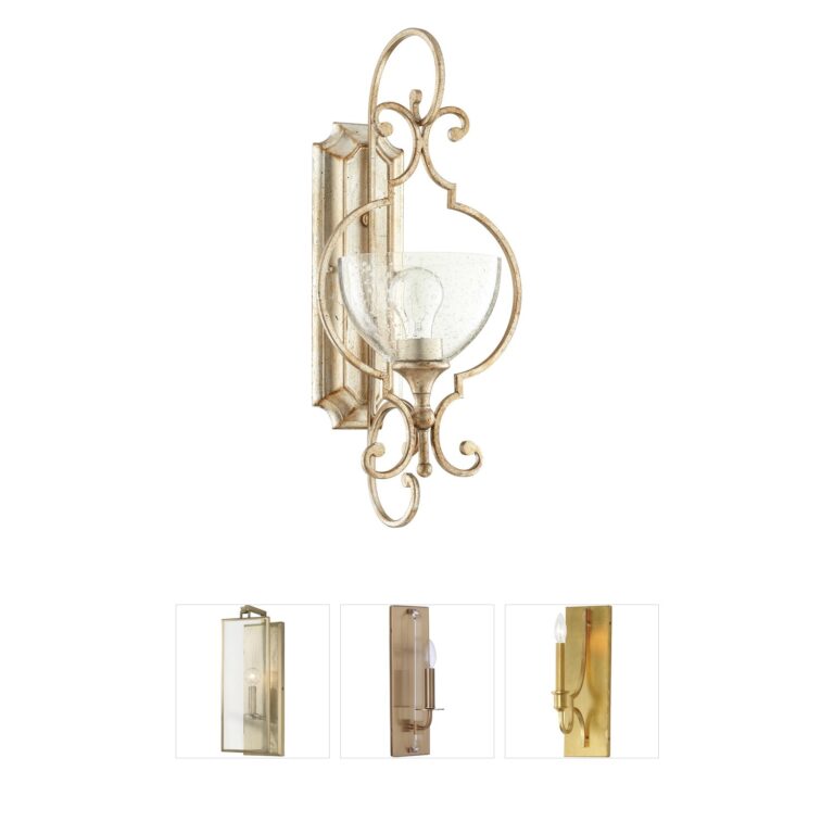 Quorum Ansley Aged Silver Leaf Wall Sconce