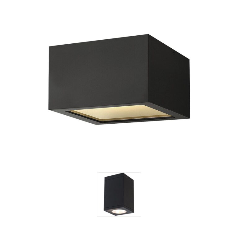 Hinkley Kube Satin Black LED Outdoor Ceiling Light
