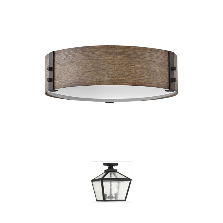 Hinkley Open Air Sawyer Sequoia & Iron Rust Outdoor Ceiling Light