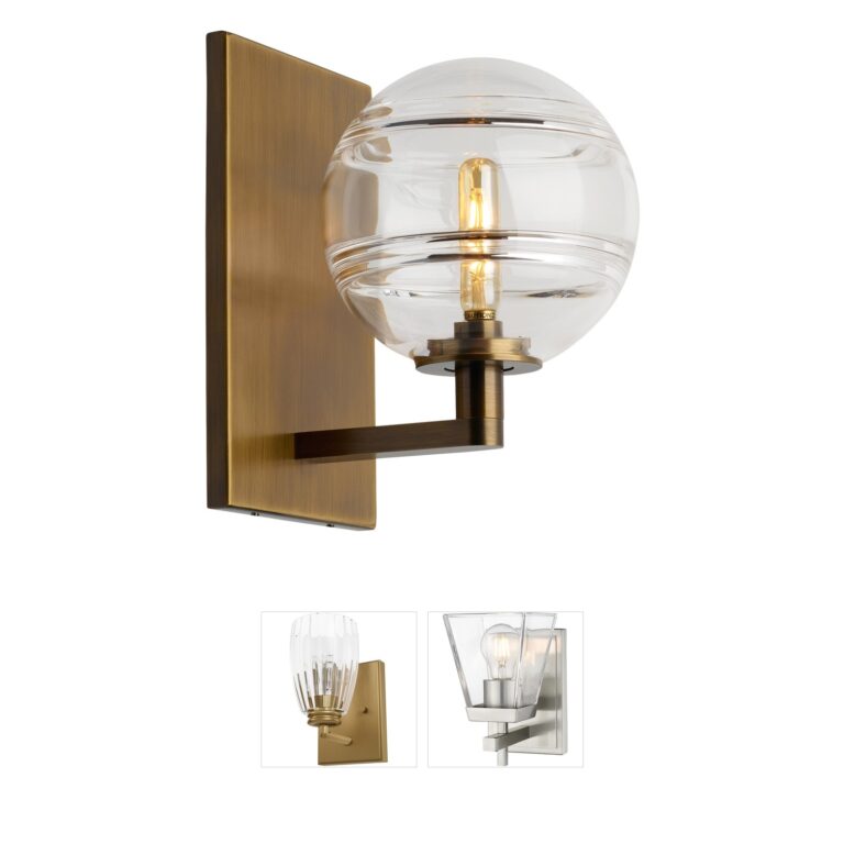 Visual Comfort Modern Collection Sean Lavin Sedona Aged Brass and Smoke Glass Wall Sconce