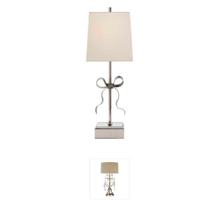 Visual Comfort Signature Collection kate spade new york Ellery Polished Nickel Gros-Grain Bow Table Lamp
