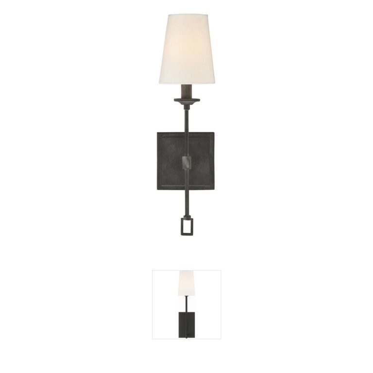 Savoy House Lorainne Oxidized Black Fabric Shade Wall Sconce