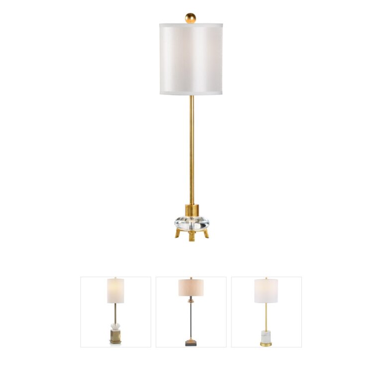 Wildwood Collection Antique Gold Leaf Iron Buffet Lamp