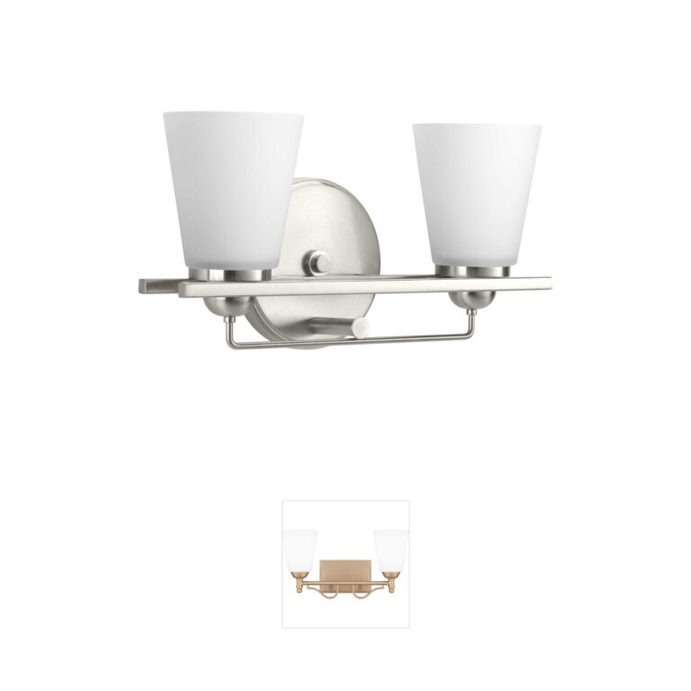 Progress Lighting Flight Brushed Nickel 2-Light Steel Vanity