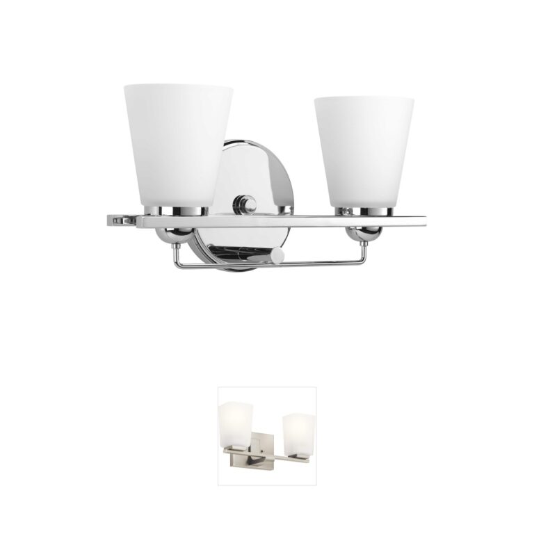 Progress Lighting Flight 2-Light Polished Chrome Vanity with Etched Glass