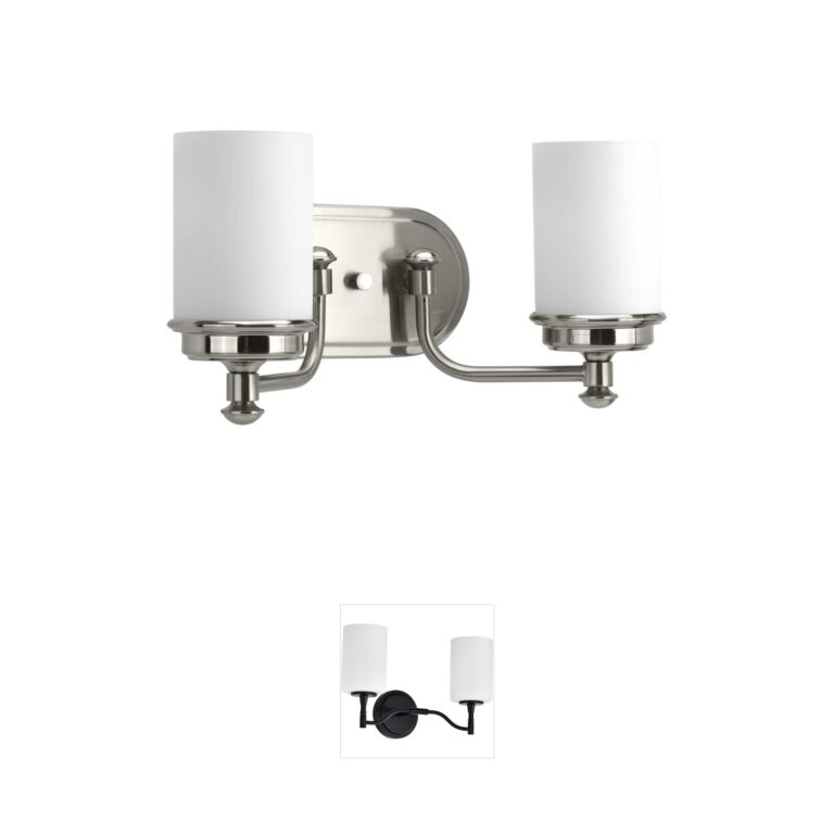 Progress Lighting Glide Collection Brushed Nickel 2-Light Vanity Light