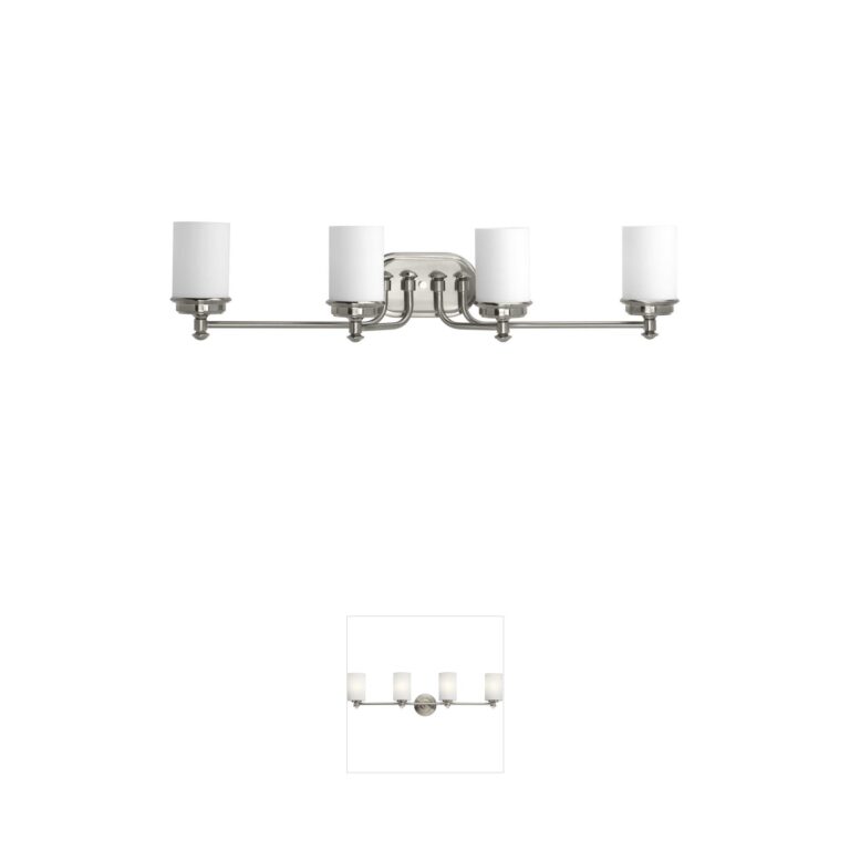 Progress Lighting Glide Collection Brushed Nickel 4-Light Vanity