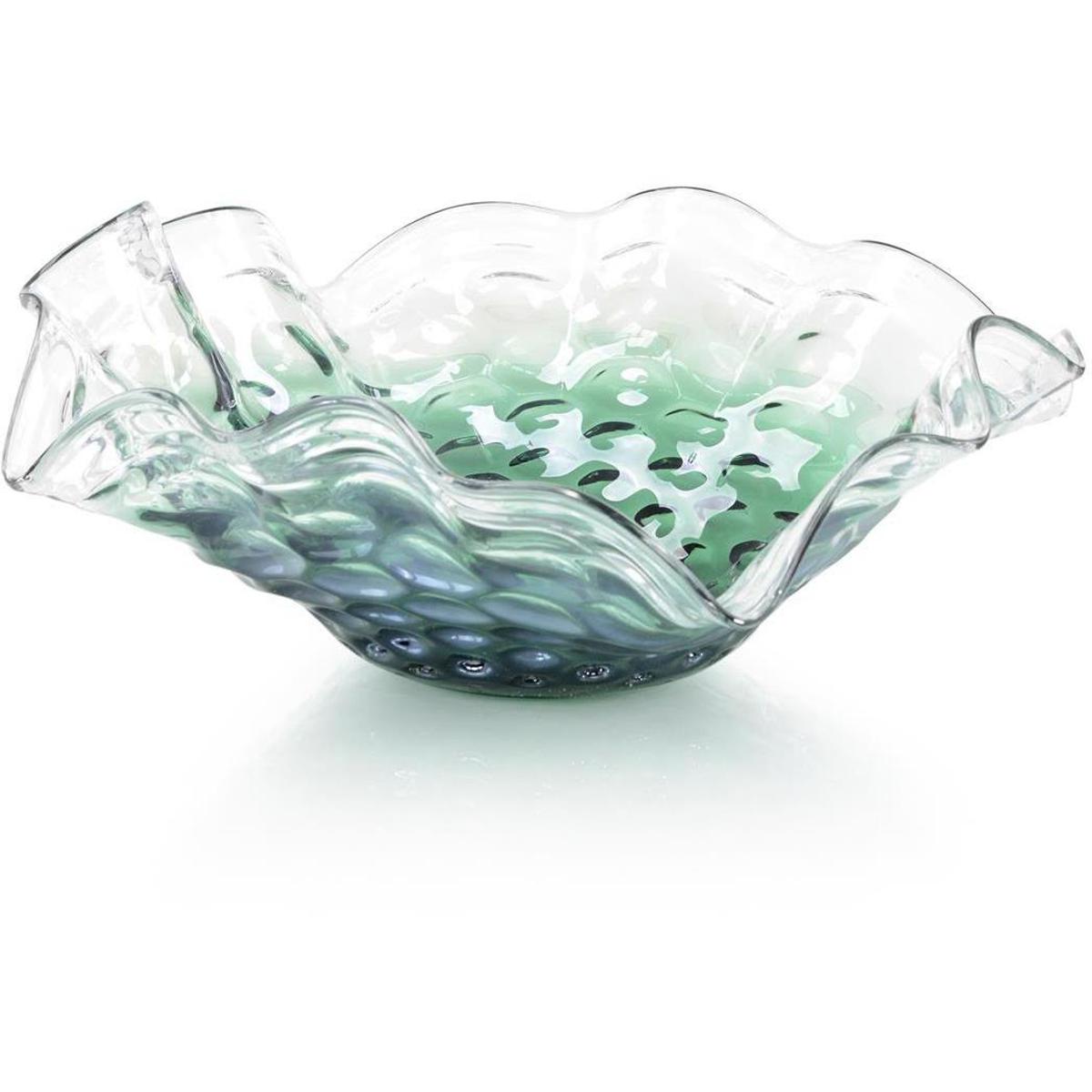 John-Richard Handblown Glass Emerald Green Bowl | Luxury Decor