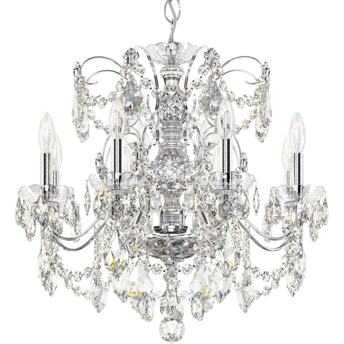 Schonbek Century Jet Black Chandelier with Heritage Crystal