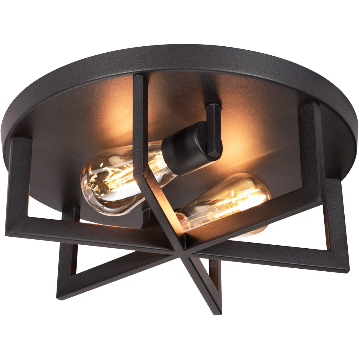 AFX Rivers Black Aluminum Dome Flush Mount | Modern Ceiling