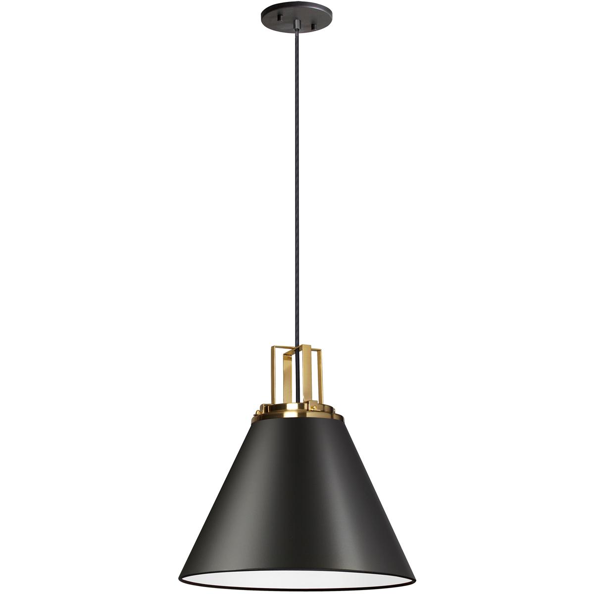 Dainolite Sonus Empire Pendant - Matte Black & Aged Brass | Shop Now