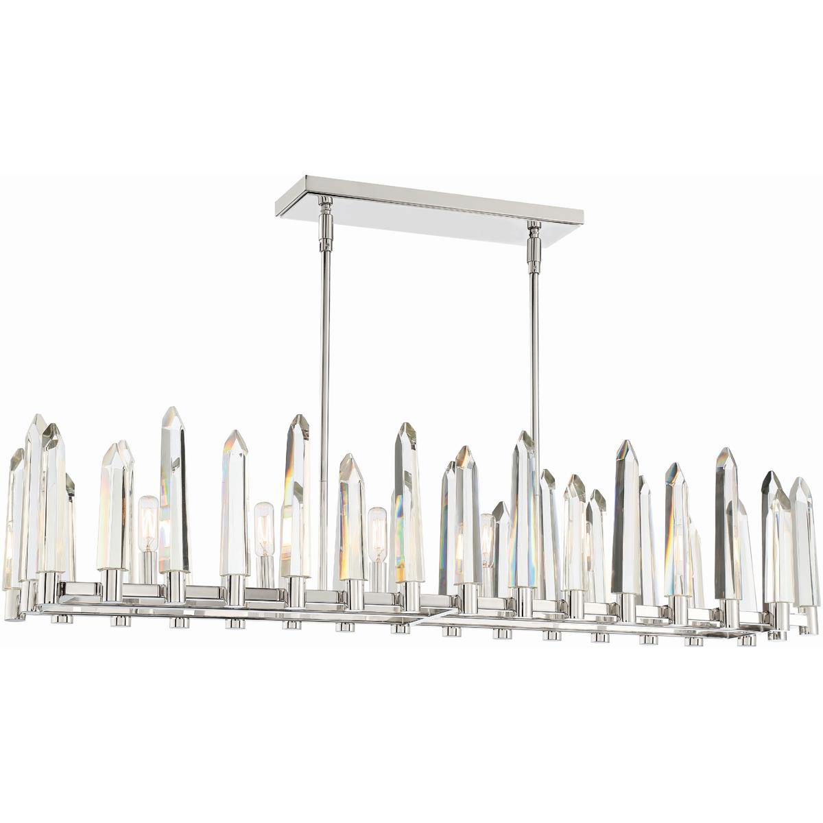 Crystorama Watson 42" Polished Nickel Linear Chandelier