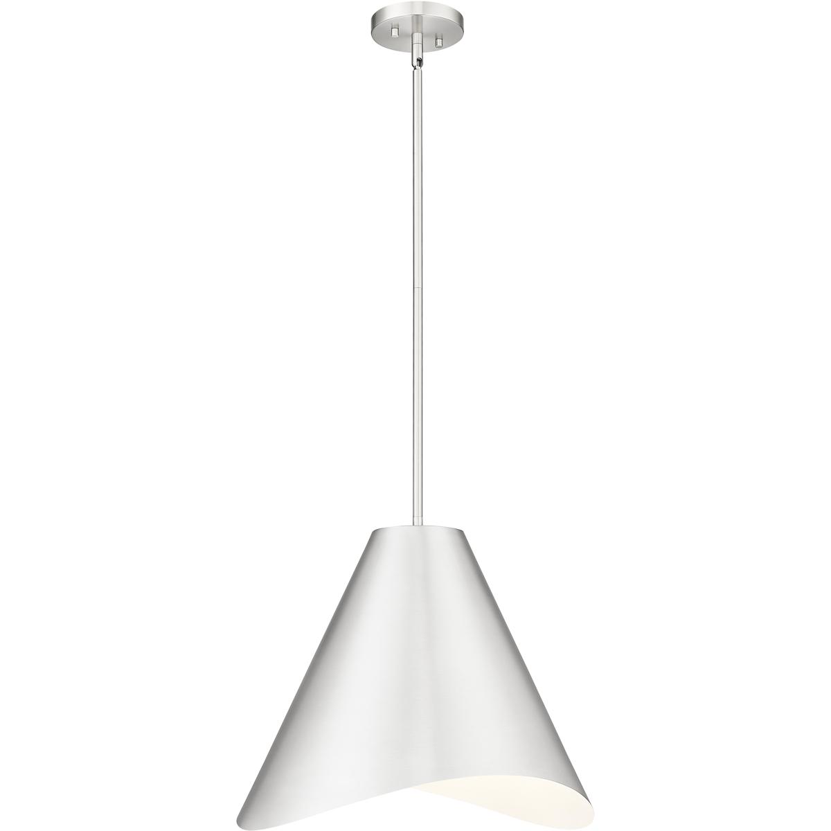 Z-Lite Aria 1-Light Brushed Nickel Steel Pendant - Modern Lighting