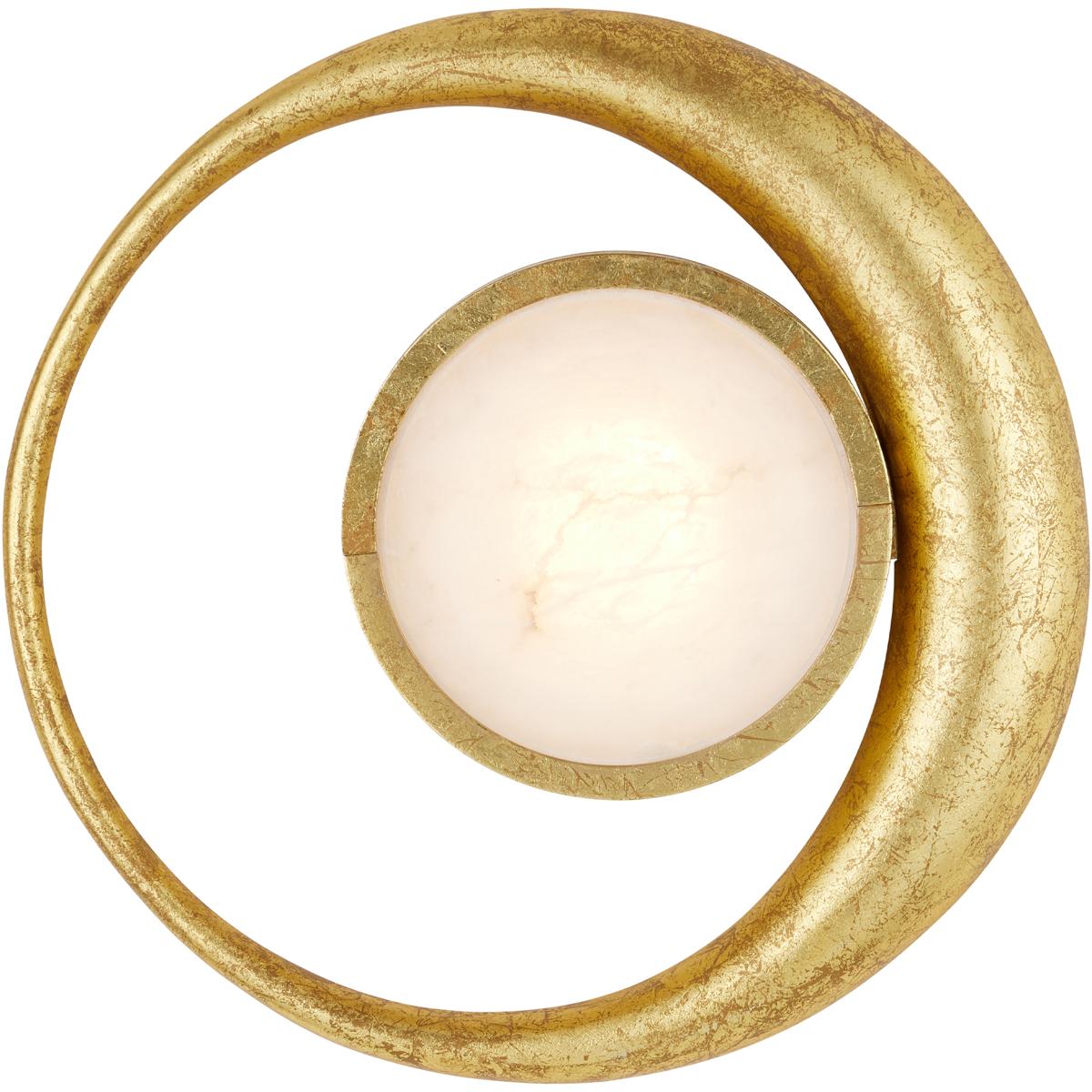 Currey & Company Muluk Gold Leaf & Marble Wall Sconce