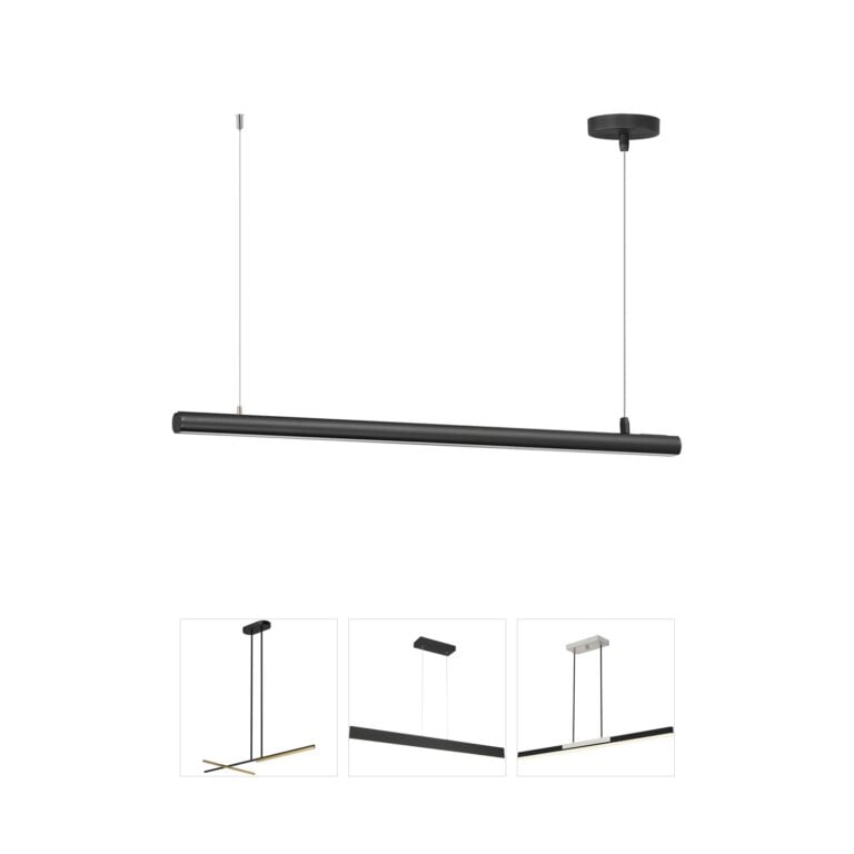 ET2 Continuum Black Aluminum LED Linear Island Pendant