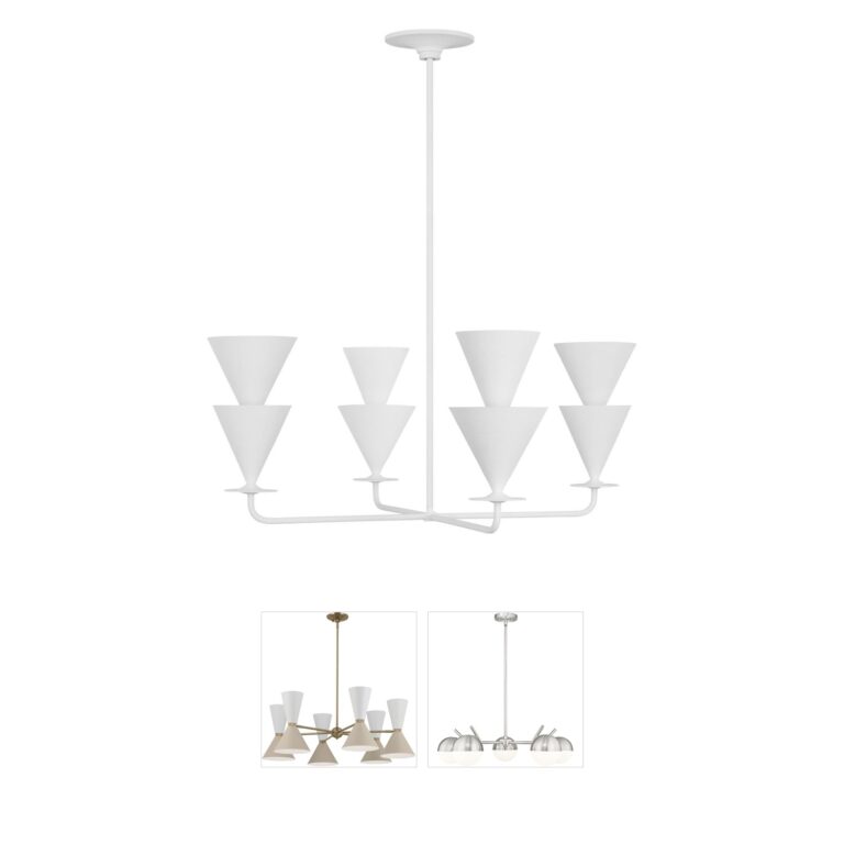 Visual Comfort Studio Collection Christiane Lemieux Cornet Cast Plaster Chandelier