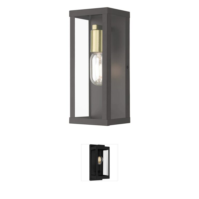 Livex Lighting Gaffney Bronze and Antique Gold Outdoor Wall Lantern