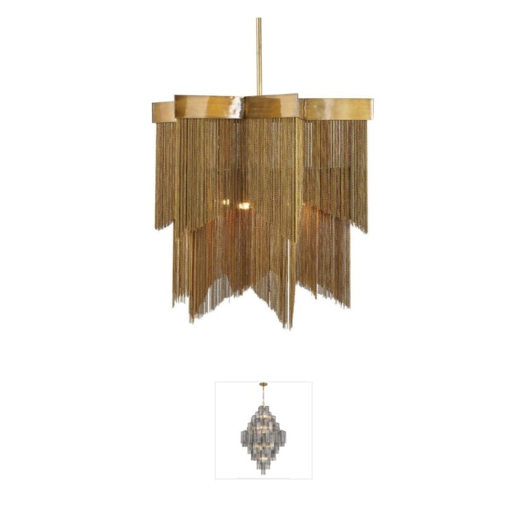 Arteriors Bridget Iron Chandelier in Vintage Brass