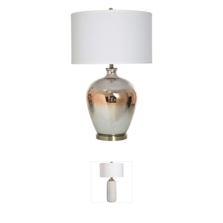 StyleCraft Home Collection Cameron Ombre Mercury and Metallic Amber Glass Table Lamp
