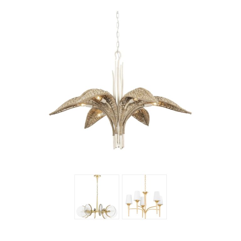 Varaluz Century Palm Recycled Steel & Seagrass Chandelier