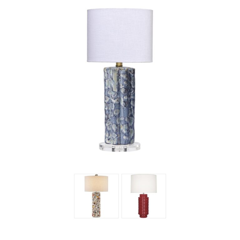 Jamie Young Co Small Reactive Blue Glaze Ceramic Table Lamp
