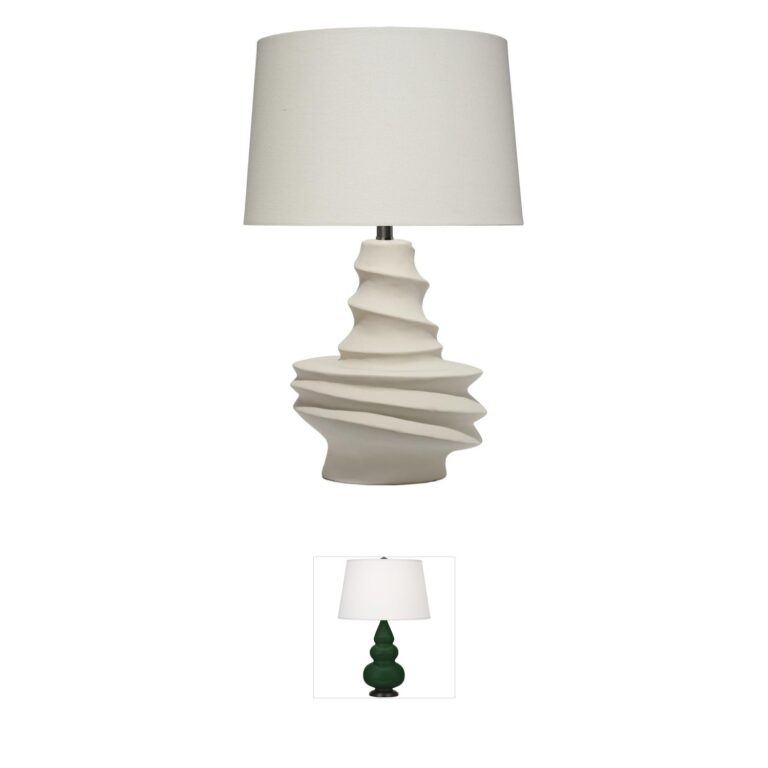 Jamie Young Co Dune Sculptural Matte Off White Ceramic Table Lamp