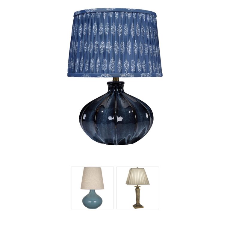 Jamie Young Co Hershey Reactive Deep Blue Ceramic Table Lamp