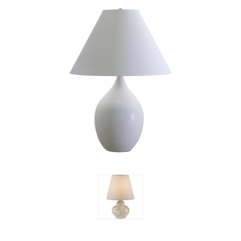 House of Troy Scatchard Stoneware Table Lamp with Cream Linen Shade