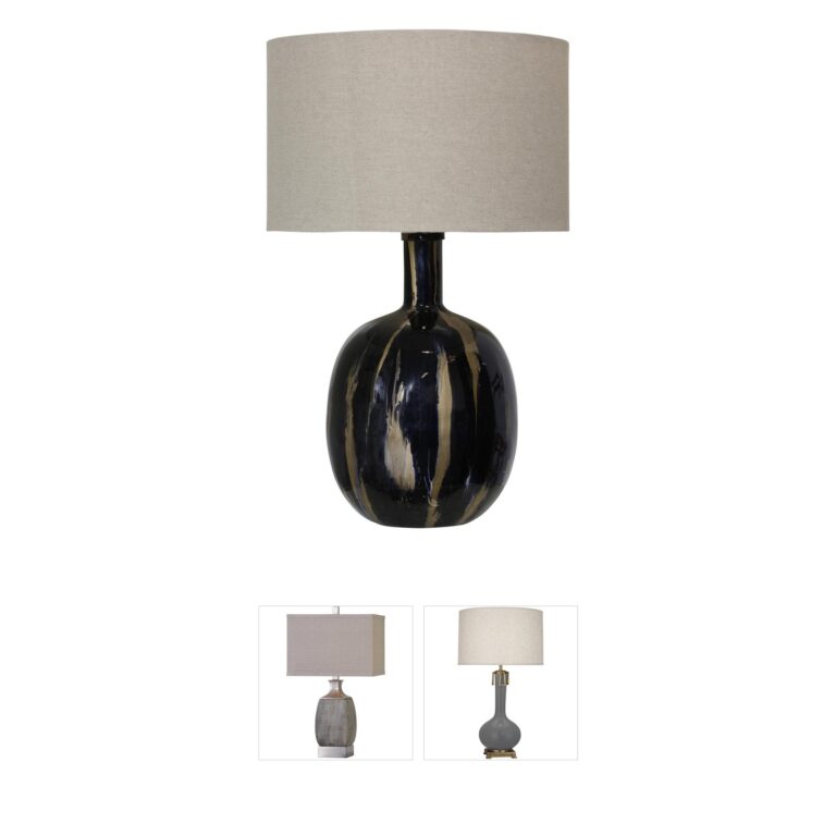 StyleCraft Home Collection Cameron Gold and Black Iron Table Lamp