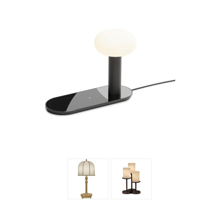 Koncept Combi Matte Black Modern Table Lamp with Wireless Charging