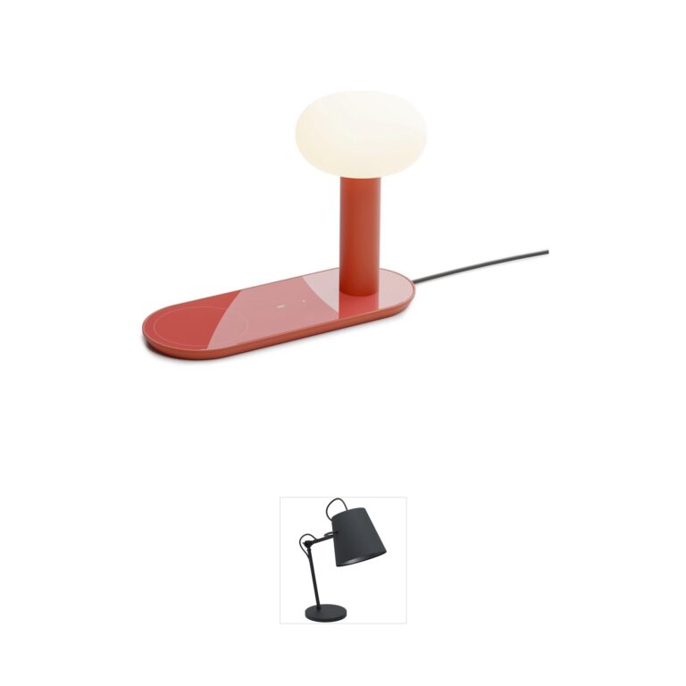 Koncept Combi Matte Red LED Table Lamp with Wireless Charging