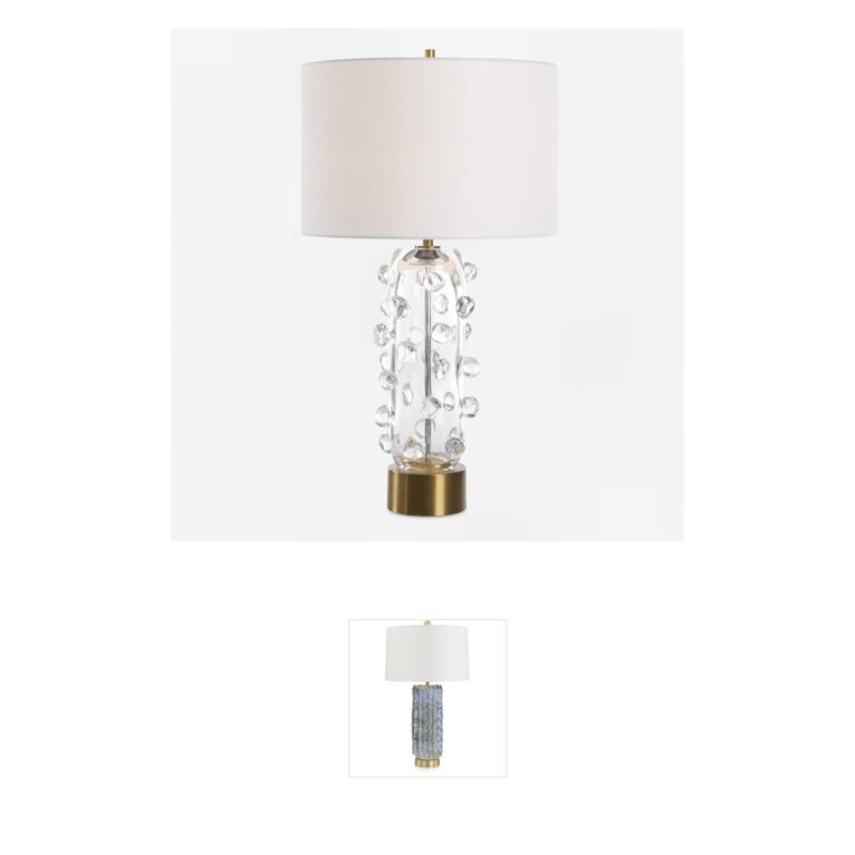 Uttermost Aura Clear Glass & Brushed Brass Table Lamp