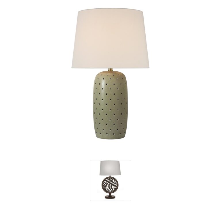 Visual Comfort Signature Collection Chapman & Myers Samara Dusted Mint Reactive Ceramic Table Lamp