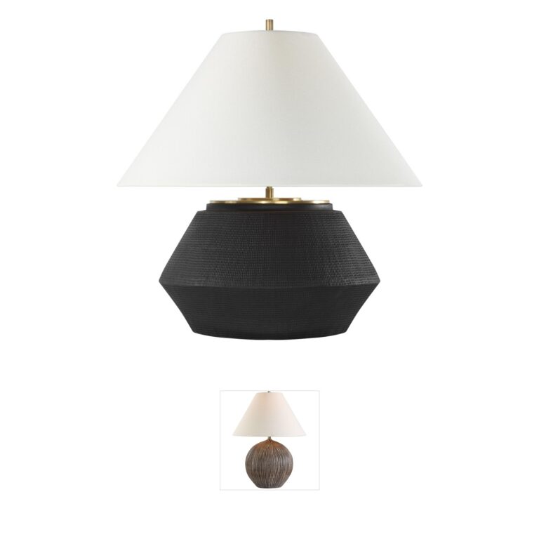 Visual Comfort Signature Collection Thomas O'Brien Aten Table Lamp in Shadow Black