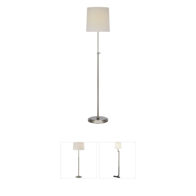 Visual Comfort Signature Collection Thomas O'Brien Bryant Polished Nickel Cordless Adjustable Floor Lamp