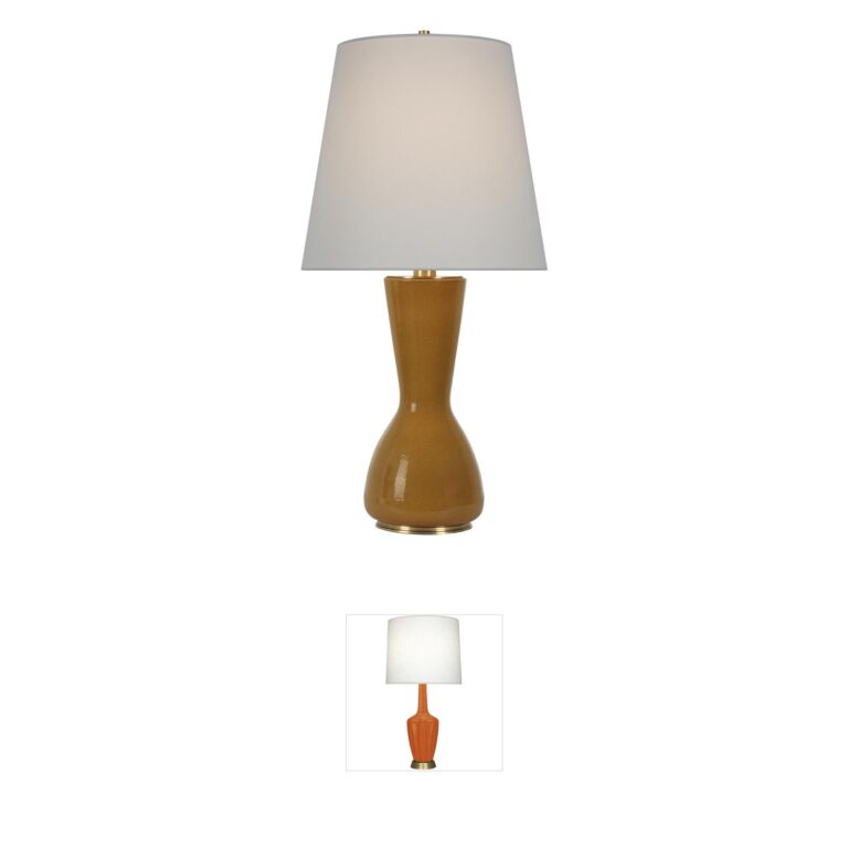 Visual Comfort Signature Collection Thomas O'Brien Jess Crackled Sienna Ceramic Table Lamp
