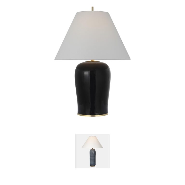 Visual Comfort Signature Collection Thomas O'Brien Opera Raven Black Ceramic Table Lamp
