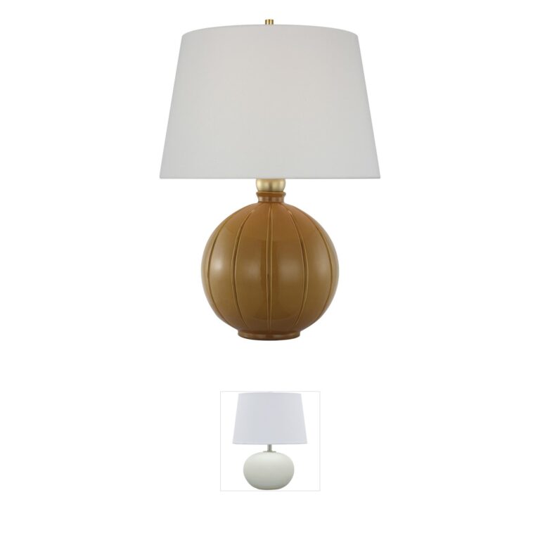 Visual Comfort Signature Collection Thomas O'Brien Ponteil Crackled Sienna Ceramic Table Lamp