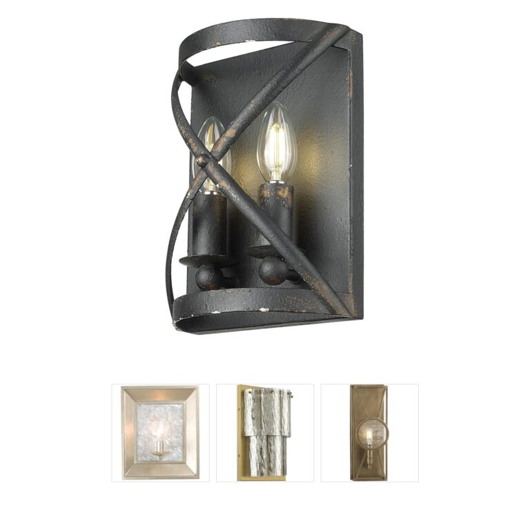 Golden Lighting Alcott Steel Lantern Wall Sconce